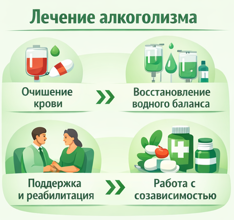 лечение алкоголизма в Порхове этапы